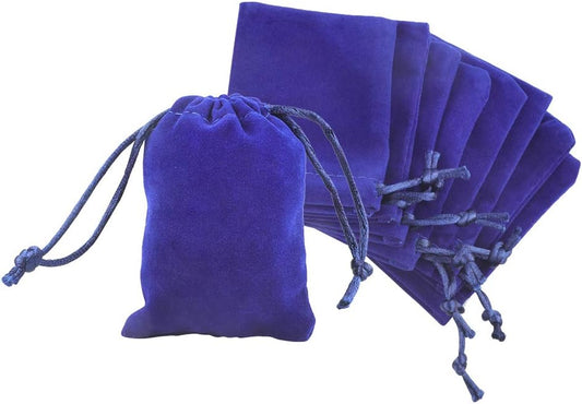G2PLUS Blue Velvet Jewellery Pouches, 7x9CM Velvet Drawstring Bags for Jewellery, 20PCS Small Soft Gift Bags with Drawstrings for Wedding, Party, Valentine's Day, Anniversary
