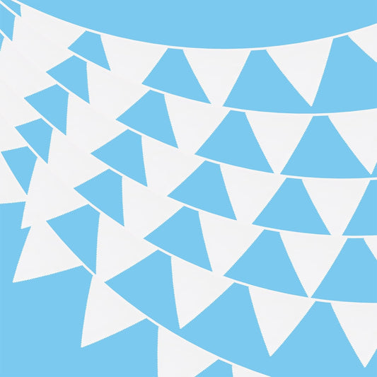 G2PLUS White Cotton Fabric Bunting - 10M Fabric Wedding Bunting - 36PCS White Fabric Wedding Banner for Wedding Birthday Party Decoration