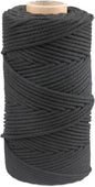 G2PLUS Black Macrame Cotton Rope Cord 4MM Craft Cotton Twine String, 100M Durable Bakers Twine for for Wall Hanging DIY Crafts and Handmade Arts