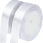 G2PLUS White Stain Ribbons - 20mm Gift Wrap Ribbon- 44M Ribbons for Gift Wrapping - Gift Wrapping Ribbon for Wedding Car, Christmas Wrapping Gift Craft - 2 Roll x 22M