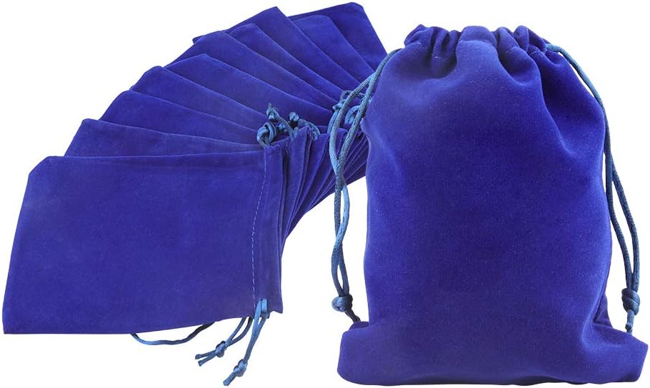 G2PLUS Blue Velvet Jewellery Pouches, 12x15CM Velvet Drawstring Bags for Jewellery, 20PCS Medium Soft Gift Bags with Drawstrings for Wedding, Party, Valentine's Day, Anniversary
