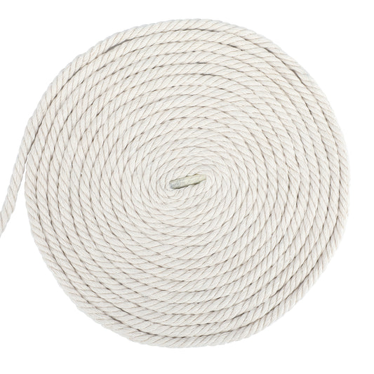 G2PLUS 6MM Beige Macrame Cord - 20M Thick Macrame Cotton Rope - Hanging Knitting Craft Rope for Wall Hanging Plant Hanger Knitting Craft