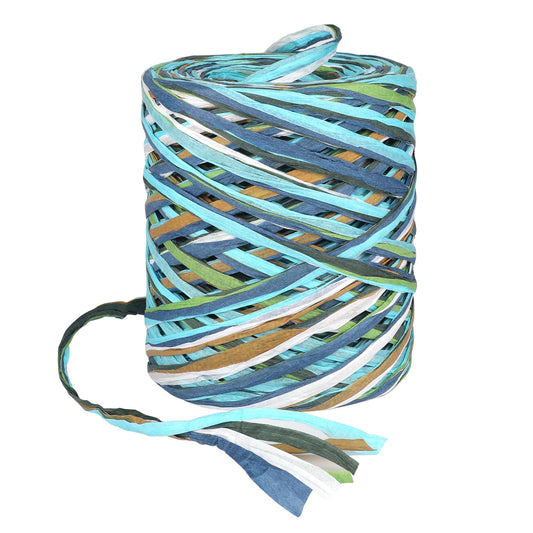 G2PLUS 6 Ply Colored Raffia Paper Ribbon, 80M Blue Raffia Paper Packaging Ribbons for Crafting String Twine for Gift Box Wrapping