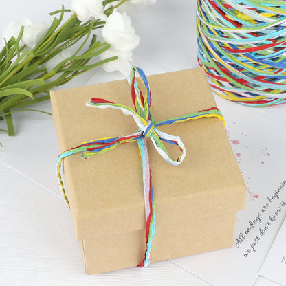 G2PLUS Colored 262 Feet Raffia Paper Ribbon, 6 Colored Packing Paper String, Red Green Blue Raffia Ribbon, Christmas Craft Paper Ribbon, Curling Ribbon Perfect for Gift Wrapping and DIY Decoration