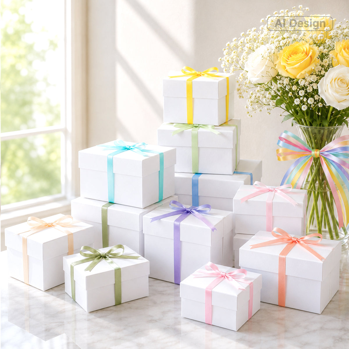 G2PLUS Pastel Satin Ribbon for Gift Wrapping, 12 Rolls, 10mm x 9m 108m Total Gift Wrapping Ribbon, Ribbon for Baby Showers, Weddings, DIY Crafts, Bows, Bouquet Wrapping