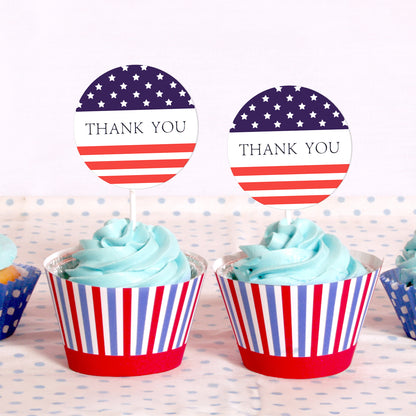 G2PLUS American Thank You Stickers, 500PCS American Flag Stickers, 1 inch Patriotic Gift Stickers, USA Thank You Stickers, Star American Flag Stickers, Thank You Label Stickers Roll for Envelope Seals
