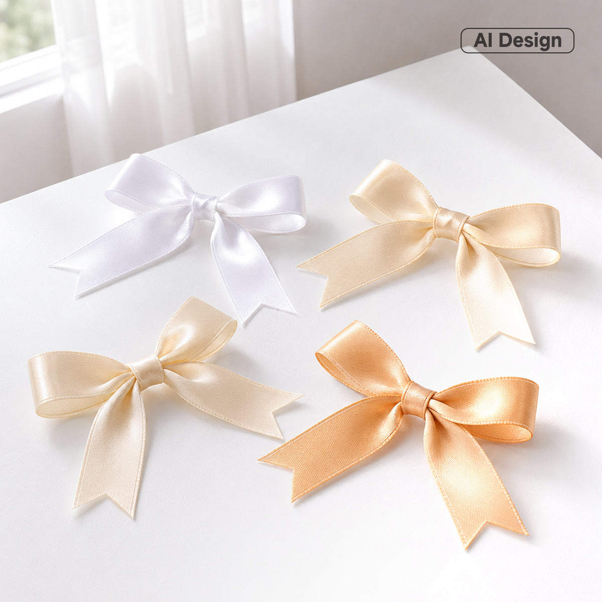 G2PLUS Cream Neutral Satin Ribbon for Gift Wrapping, 4 Rolls, 20mm x 22m 88m Total Gift Wrapping Ribbon, Ribbon for DIY Crafts, Wedding Decorations, Bows, Bouquet Wrapping