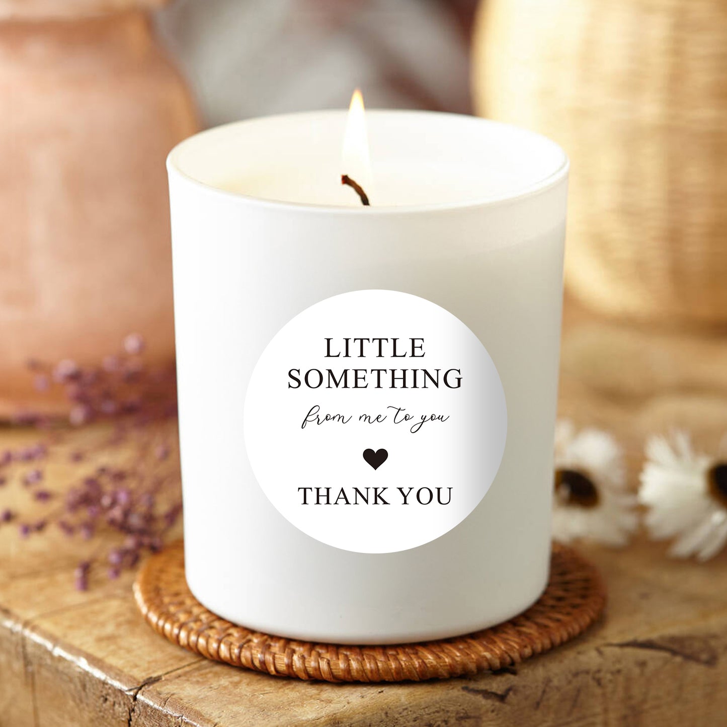 G2PLUS Thank You Gift Stickers, 60PCS Little Something from Me to You Thank You Stickers, 2in Round Thank You Envelope Seal Stickers, Elegant Gratitude Label Sticker for Gift Wrapping, Party Favors