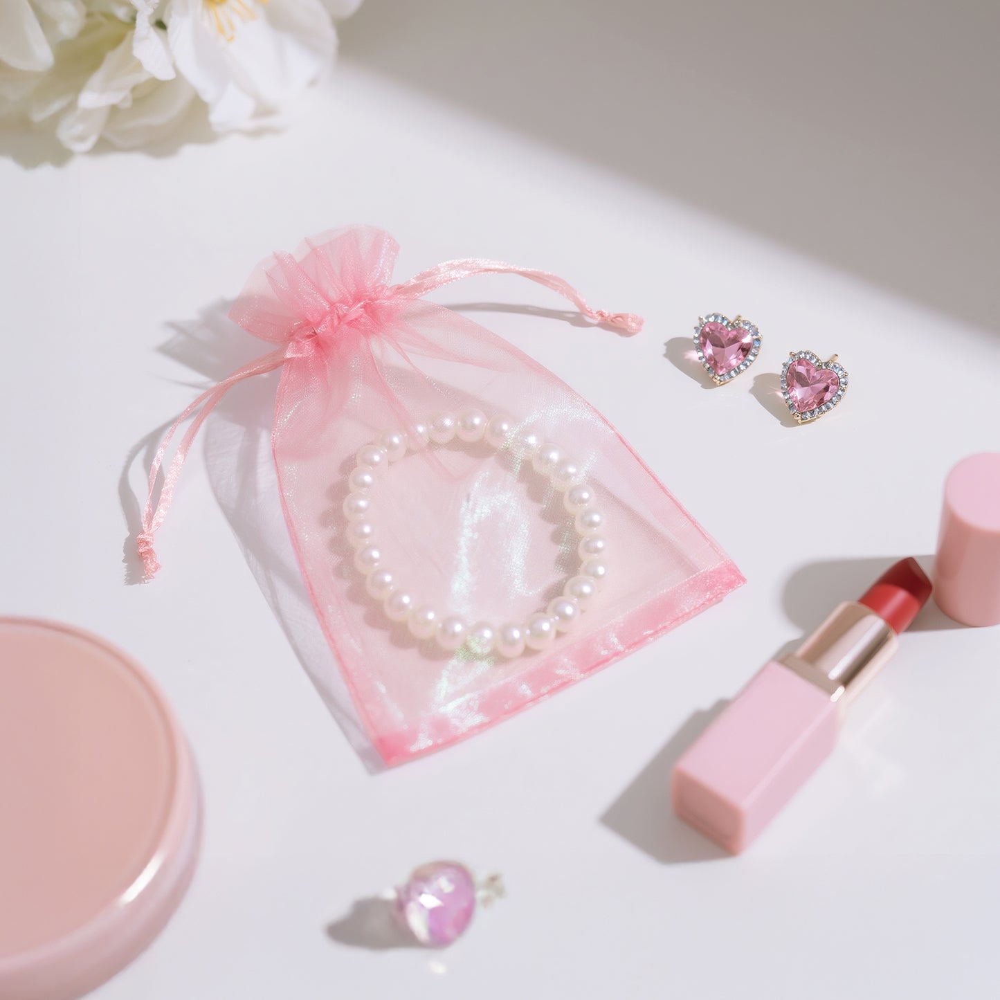 G2PLUS 30PCS Blush Pink Oragnza Bags 4x6 In - Drawstring Organza Bags, Sheer Mesh Jewelry Pouches, Candy Gift Wrap Pouches for Christmas, Birthday, Wedding Party Favors