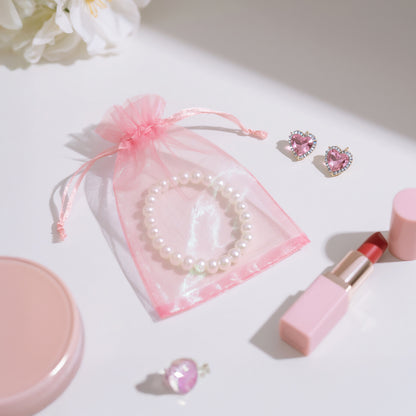 G2PLUS 30PCS Blush Pink Oragnza Bags 4x6 In - Drawstring Organza Bags, Sheer Mesh Jewelry Pouches, Candy Gift Wrap Pouches for Christmas, Birthday, Wedding Party Favors