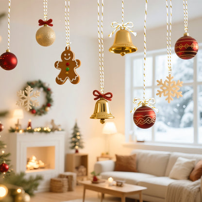 G2PLUS Gold and White Twine String - 2mm 164ft Metallic Bakers Packing Twine for Gift Wrapping, DIY Crafts, Holiday Decorations, Party Favors