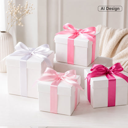 G2PLUS Pink Satin Ribbon for Gift Wrapping, 4 Rolls, 20mm x 22m 88m Total Gift Wrapping Ribbon, Ribbon for Birthday Parties, Baby Showers, DIY Crafts, Bows, Bouquet Wrapping