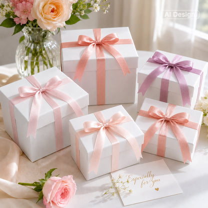 G2PLUS Dusty Pink Satin Ribbon for Gift Wrapping, 4 Rolls, 20mm x 22m 88m Total Gift Wrapping Ribbon, Ribbon for Weddings, Baby Showers, DIY Crafts, Bows, Bouquet Wrapping