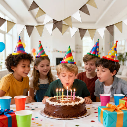 G2PLUS Pre-Strung Burlap Pennant Banners, 30Ft Gradient Brown Fabric Triangle Flag Bunting, 36Pcs Pennant Banner Flags Garland for Wedding, Birthday, Baby Shower, Rustic Farmhouse and Holiday