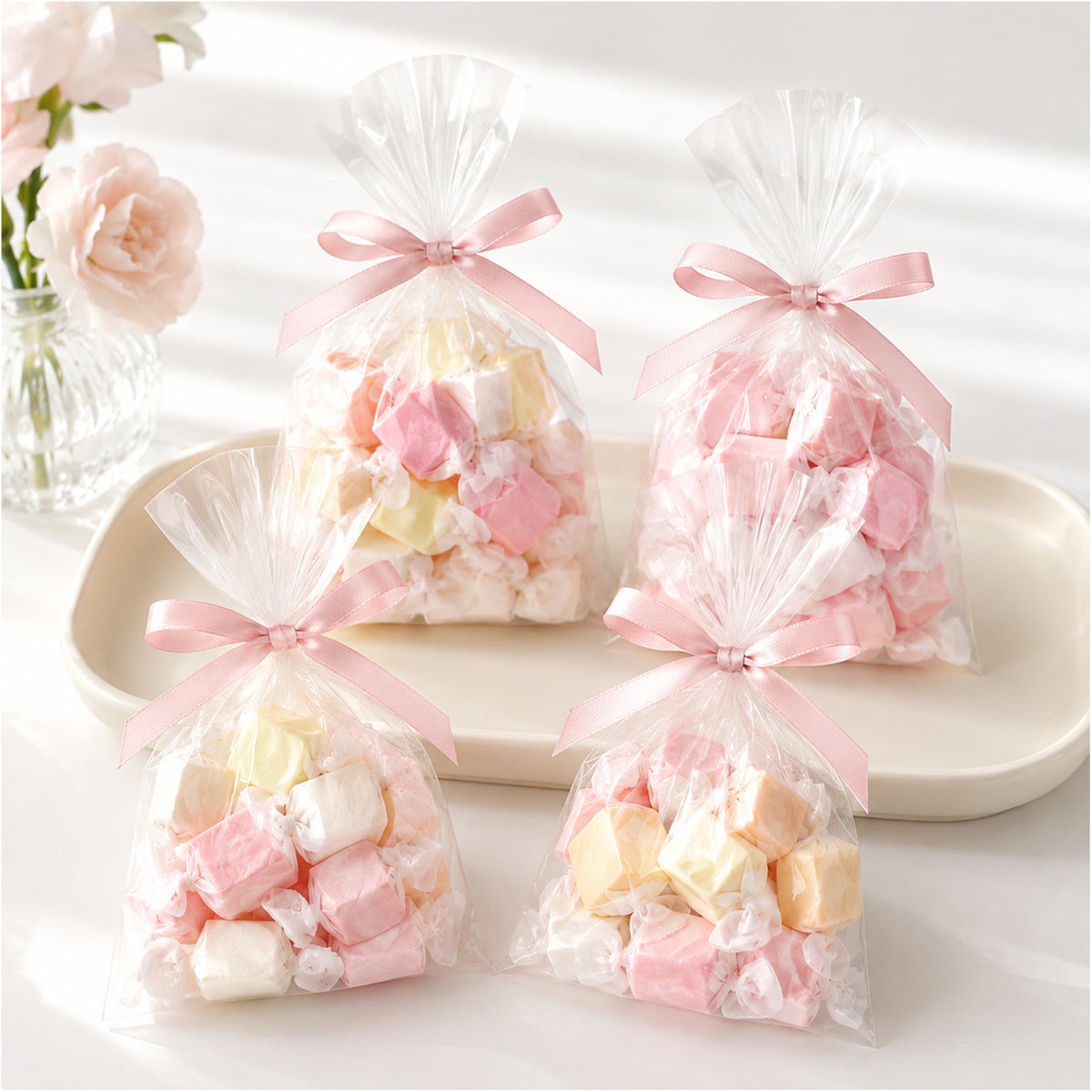 G2PLUS Baby Pink Satin Ribbons 10mm: 44m Gift Wrapping Ribbon for Crafting, Christmas, Wedding Party Decoration