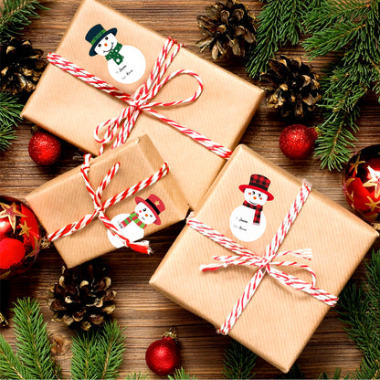 G2PLUS Christmas Gift Stickers, 120PCS Christmas Snowman Name Tags, 3x2 White Kraft Paper Christmas Gift Label Stickers, 6 Style Self-adhesive Xmas Snowman Tags Labels Envelope Seals for Gift Wrapping