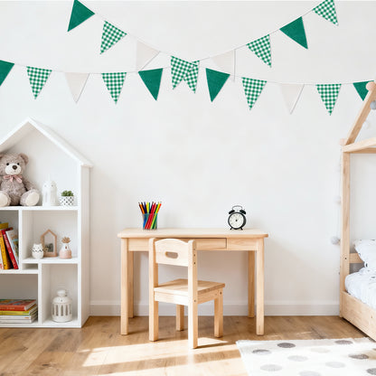 G2PLUS Green and White Checkered Banner, 32Ft Green Pennant Banner Garland, Party Decorations Triangular Bunting Garland for Xmas, Wedding Décor, Birthday Party, Picnic, BBQ, St. Patrick’s Day & Outdoor Celebrations