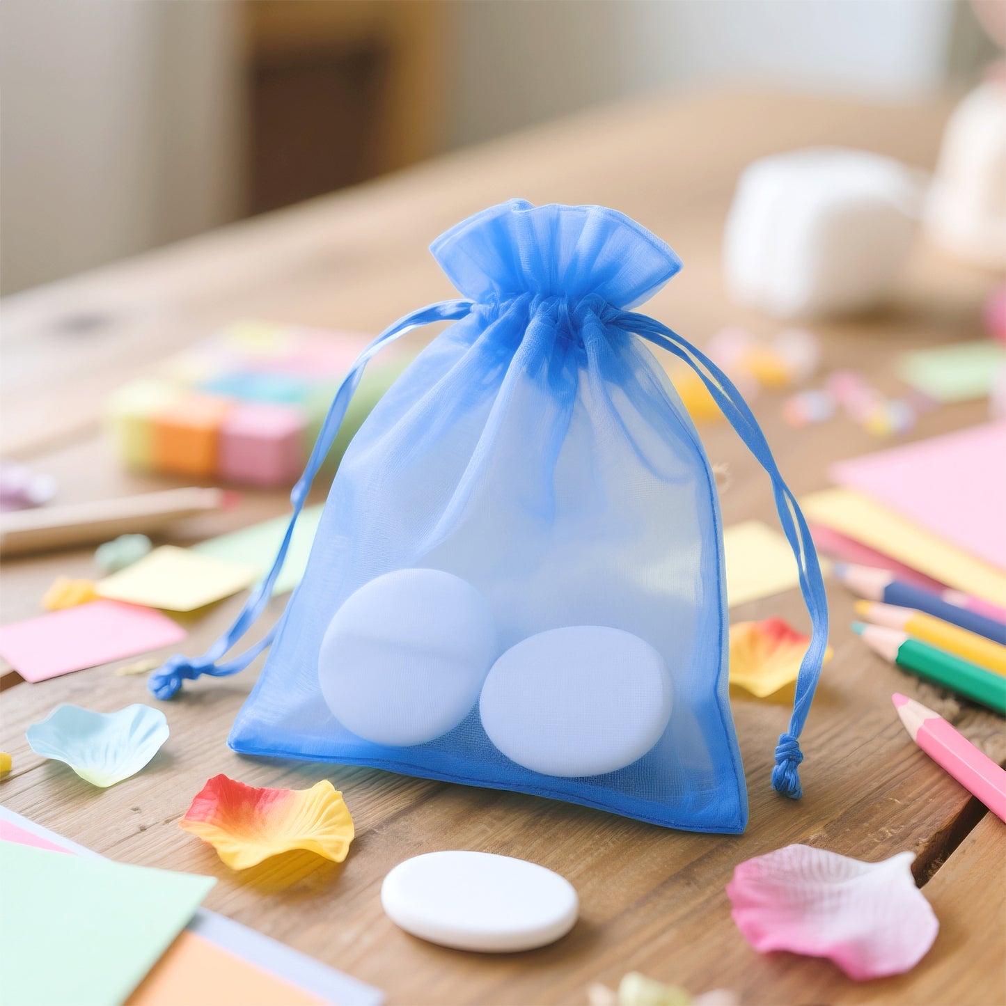 G2PLUS Royal Blue Organza Bags 4x6 In - 100PCS Drawstring Organza Bags, Sheer Mesh Jewelry Pouches, Candy Gift Wrap Pouch for Christmas, Baby Shower, Birthday, Wedding Party Favors