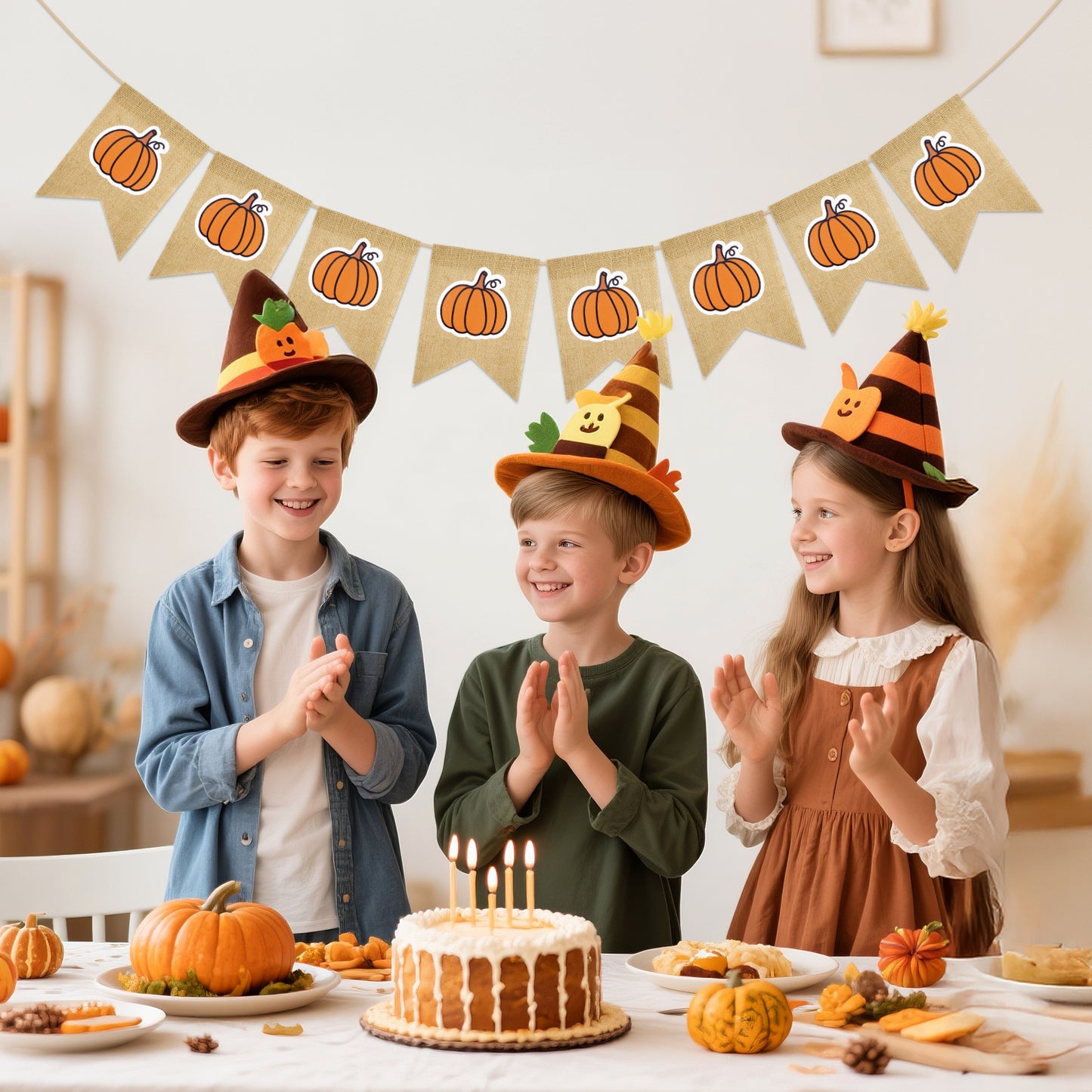 G2PLUS Pumpkin Burlap Banner – 9.8Ft Fall Bunting Garland, Pre-Strung Rustic Hanging Banner Flag Decor for Thanksgiving, Porch, Classroom, Home