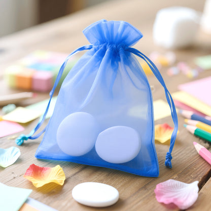 G2PLUS 25PCS Royal Blue Organza Bags 5x7 inches - Sheer Mesh Jewelry Pouches, Organza Gift Bags with Drawstring for Candy, Jewelry, Wedding Party Favors