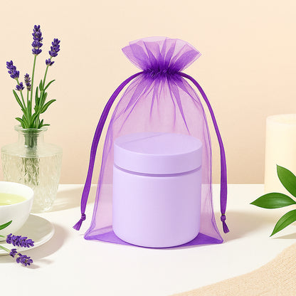 G2PLUS 25PCS Purple Organza Bags 5x7 inches, Sheer Mesh Jewelry Pouches, Organza Gift Bags with Drawstring for Candy, Jewelry, Wedding Party Favors