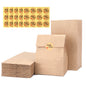 G2PLUS 100 PCS Brown Paper Bags Medium- 13x8x24 CM Kraft Candy Paper Bags - Paper Candy Favor Bags with Stickers for Snack, Birthday, Wedding and Easter Xmas Party Supplier