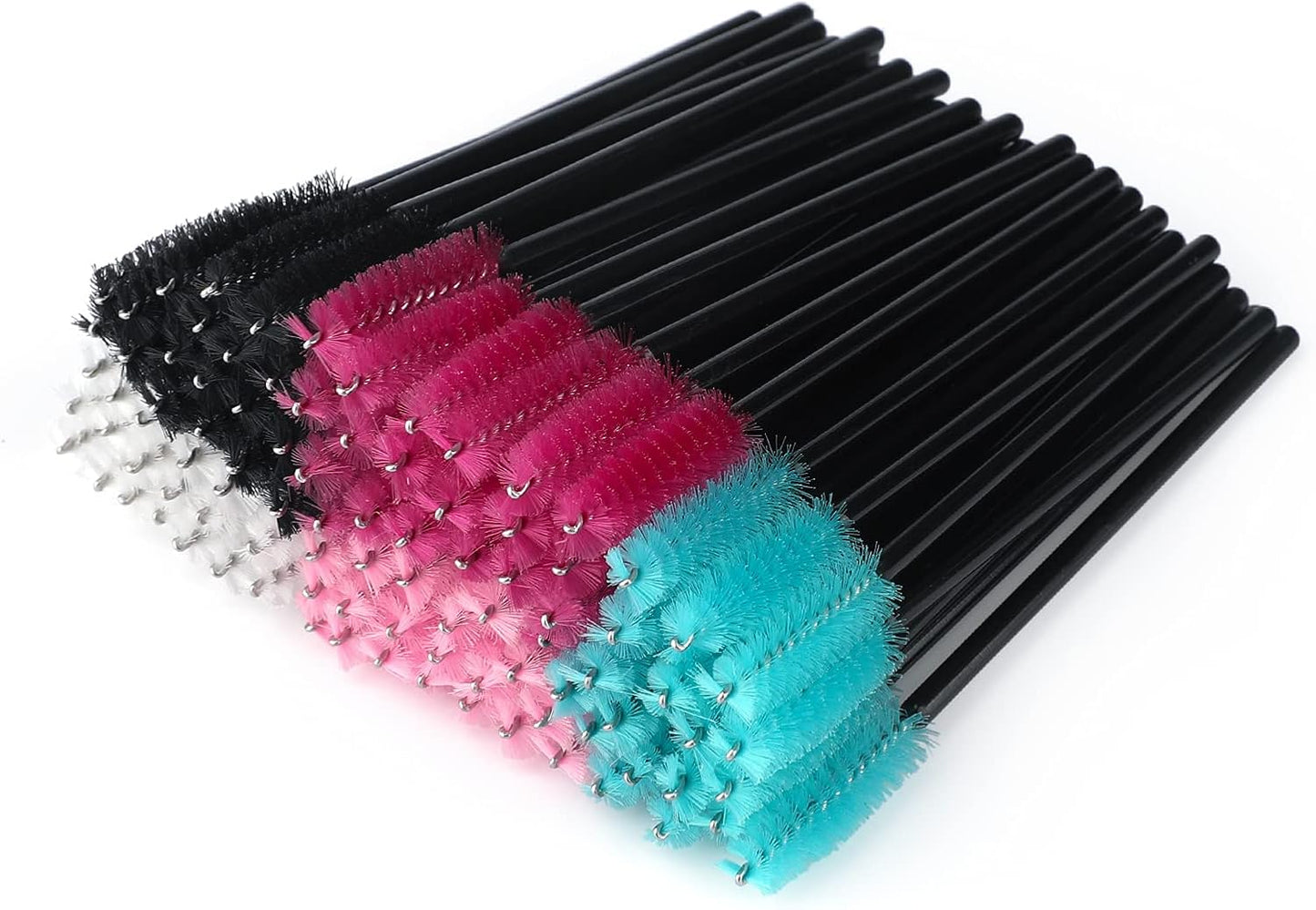G2PLUS 50 PCS Eyelash Brushes Spoolies- Multi-Colored Eyebrow Spoolie Brushes - Disposable Mascara Wands - Eyelash Extension Brushes for Extensions