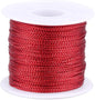 G2PLUS 100M Red String Twine - 1mm Tinsel Thread Cord - Non-Elastic Metallic String for Crafts & Hanging Christmas Ornaments & Cards