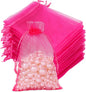 G2PLUS Rose Organza Gift Pouches - 10x15 CM Medium Organza Favor Bags, 50 PCS Wedding Jewelry Bags - Clear Mesh Pouches for Wedding, Christmas, Birthday, Anniversary