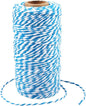 G2PLUS 100M Blue and White Craft Bakers Twine 2MM Cotton Garden Thread Durable String Spool for DIY Crafts and Handmade Arts (Blue and White)