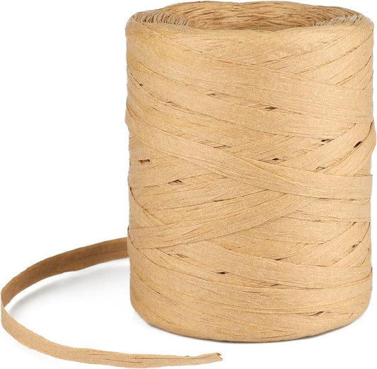 G2PLUS 200M Raffia Paper Ribbon, Natural Paper Packaging String Twine for Gift Box Wrapping …