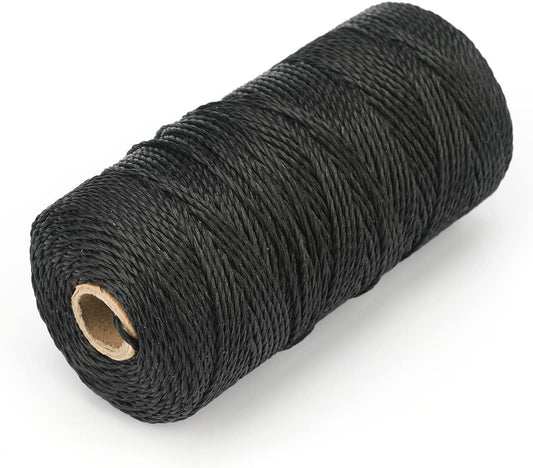 G2PLUS Black Nylon String Cord - 2.0 mm Mason Nylon Line - 130M Twisted Nylon Builders Line - 36Ply Waterproof Brick Line String for Masonry Jobs, DIY Projects, Crafting, Gardening