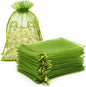 G2PLUS Sage Green Organza Gift Pouches - 10x15 CM Medium Organza Favor Bags, 50 PCS Wedding Jewelry Bags - Clear Mesh Pouches for Wedding, Christmas, Birthday, Anniversary