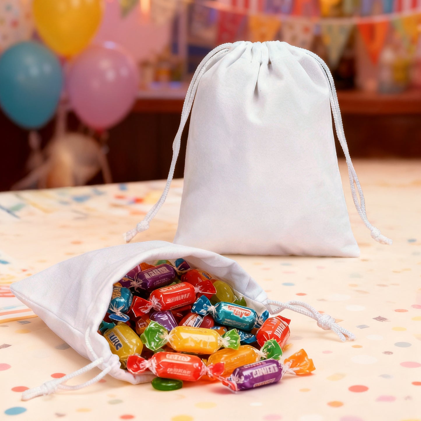 G2PLUS 20PCS White Velvet Drawstring Bags - 4.7x6 In Small Velvet Jewelry Pouches, Christmas Gift Bags for Candy, Birthday, Wedding Party Favors