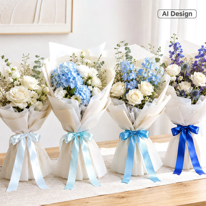 G2PLUS Pastel Blue Satin Ribbon for Gift Wrapping, 4 Rolls, 20mm x 22m 88m Total Gift Wrapping Ribbon, Ribbon for Birthday Parties, Baby Showers, DIY Crafts, Bows, Bouquet Wrapping