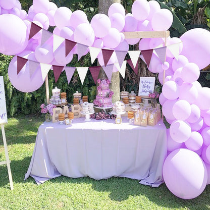 G2PLUS Pre-Strung Burlap Pennant Banners, 39Ft Purple Fabric Triangle Flag Bunting, 36Pcs Pennant Banner Flags Garland for Birthday, Wedding, Baby Shower and Theme Party Decorations