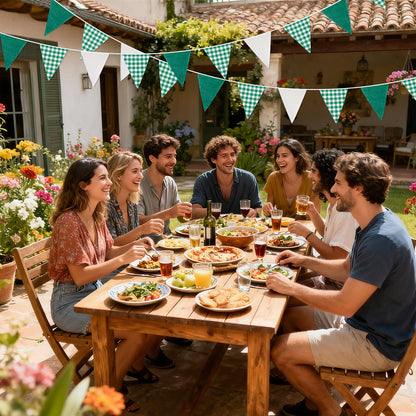 G2PLUS Green and White Checkered Banner, 32Ft Green Pennant Banner Garland, Party Decorations Triangular Bunting Garland for Xmas, Wedding Décor, Birthday Party, Picnic, BBQ, St. Patrick’s Day & Outdoor Celebrations