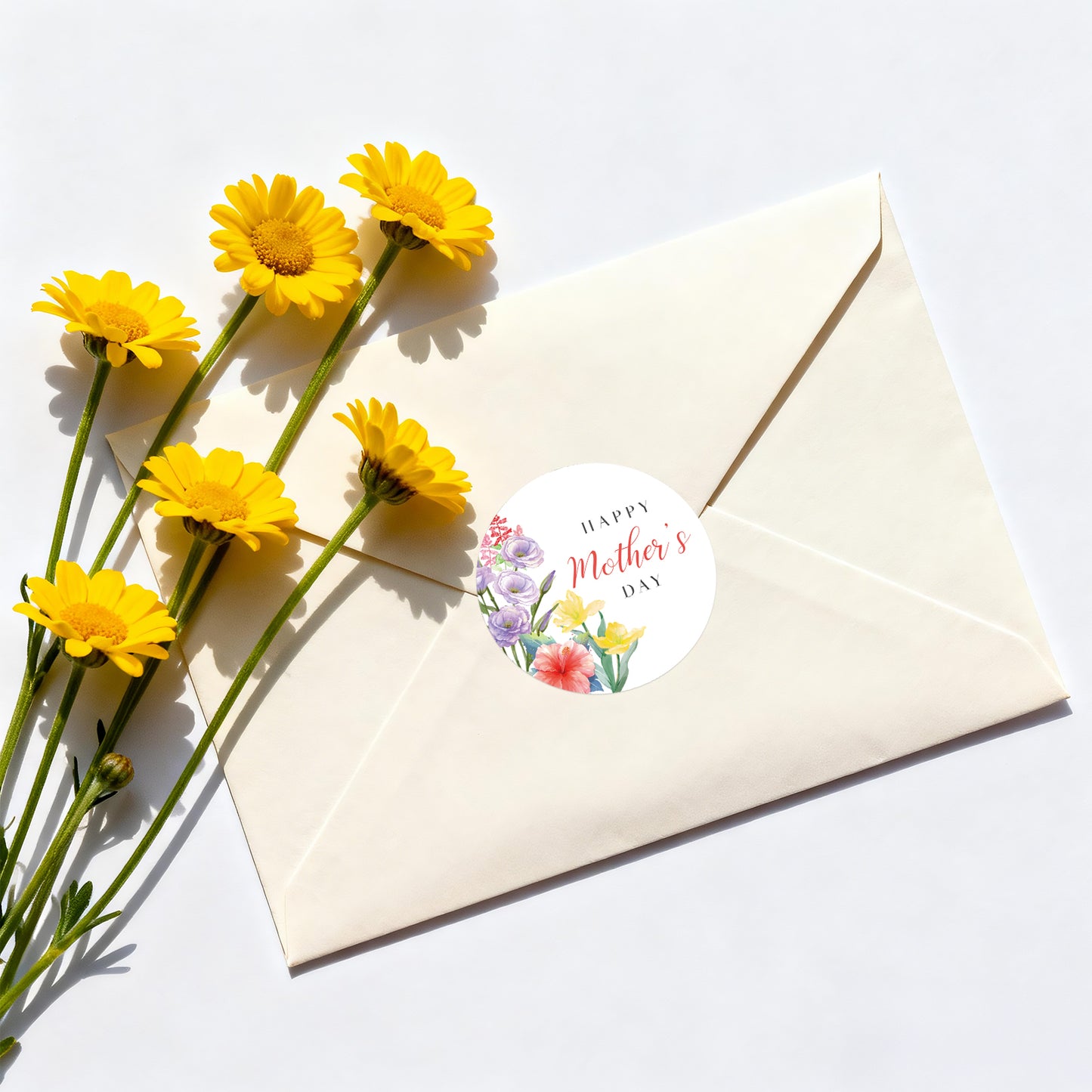 G2PLUS Mother's Day Stickers - 60Pcs Happy Mother's Day Gift Stickers 2 inches Round Mother's Day Labels Stickers with Floral for Mom's Gifts, Cards, Party Favors