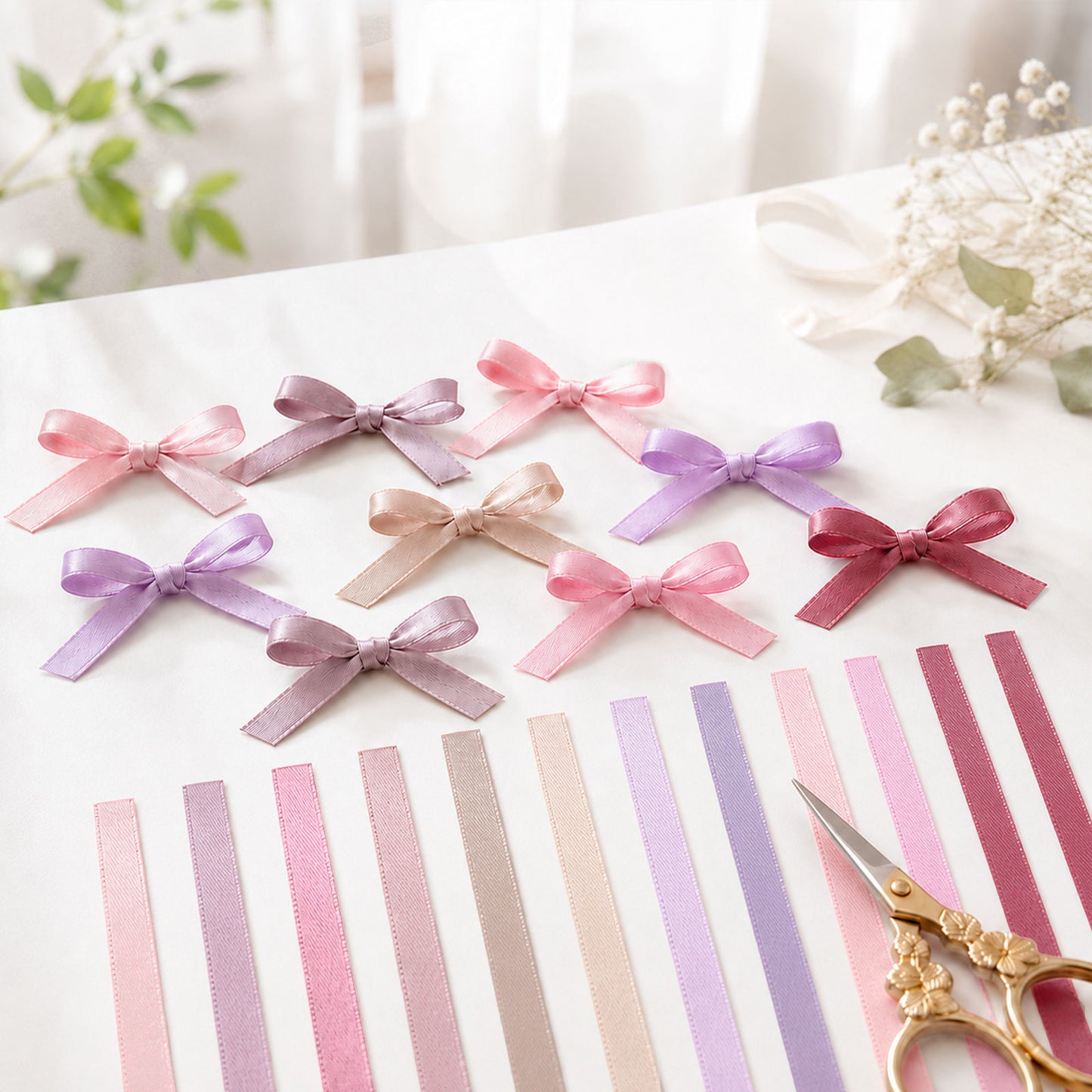 G2PLUS Pink Satin Ribbon for Gift Wrapping, 12 Rolls, 10mm x 9m 108m Total Gift Wrapping Ribbon, Ribbon for Weddings, Baby Showers, DIY Crafts, Bows, Bouquet Wrapping