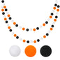 G2PLUS 2PCS Colored Felt Ball Garland, Pom Pom Garland with 60 Balls for Halloween, Orange Black and White Nursery Decor Garland, Felt Ball Garlands for Bedroom Classroom Halloween Party Decoration