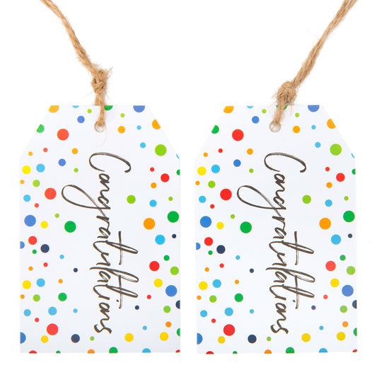 G2PLUS Congratulations Gift Tags, Gift Tags for Graduation with String, 50 PCS Graduation Party Favors Tags for Graduate Party Favors Decor