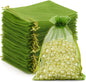 G2PLUS Sage Green Organza Gift Pouches - 13x18 CM Medium Organza Favor Bags, 50 PCS Wedding Jewelry Bags - Clear Mesh Pouches for Wedding, Christmas, Birthday, Anniversary