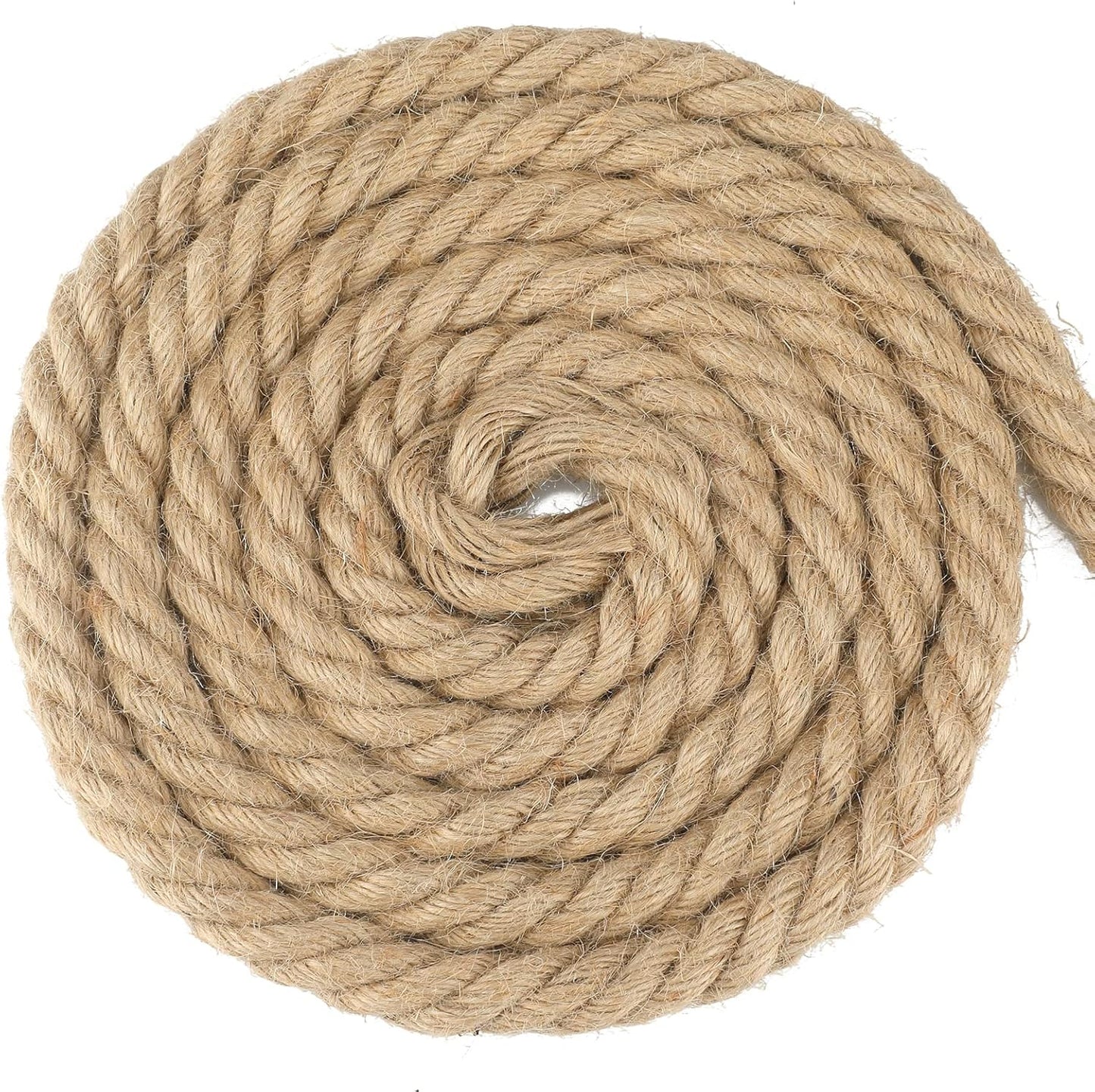 G2PLUS 16MM Jute Hemp Rope, 4-Ply Thick Natural Cord Rope, 10M Brown Jute String Twine for Crafts, Jute Garden Rope for Cat Scratch Post, Garden Decoration