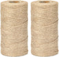 G2PLUS Jute String Twine 1.5MM, 2x100M Natural Garden Jute Rope, 2 Ply Art and Crafts Linen String Brown for DIY Craft; Gardening Use