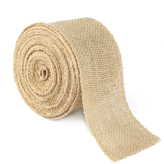 G2PLUS 8CM Jute Burlap Ribbon - 10M Rustic Hessian Ribbon - Craft Jute Band for Decorating Wedding Gifts and Christmas Wreaths Project