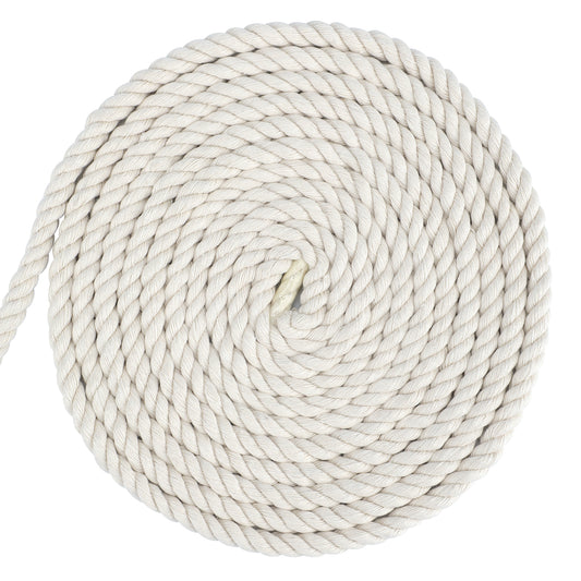 G2PLUS 8MM Beige Macrame Cord -20M Thick Macrame Cotton Rope - Hanging Knitting Craft Rope for Wall Hanging Plant Hanger Knitting Craft