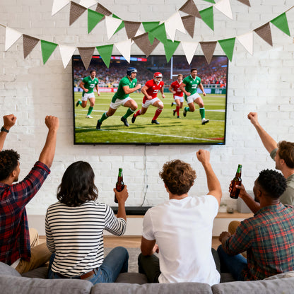 G2PLUS Pre-Strung Burlap Pennant Banners, 39Ft Green White Brown Fabric Triangle Flag Bunting, 36Pcs Pennant Banner Flags Garland for Football Game Day, Outdoor Parties, Camping & Backyard Decorations