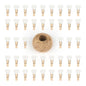G2PLUS 100PCS Mini Wooden Heart Pegs - 3.5cm Wooden Photo Display Clips - Tiny Wooden Clothes Pegs with 30 M Jute String for Arts and Crafts, Weddings & Events