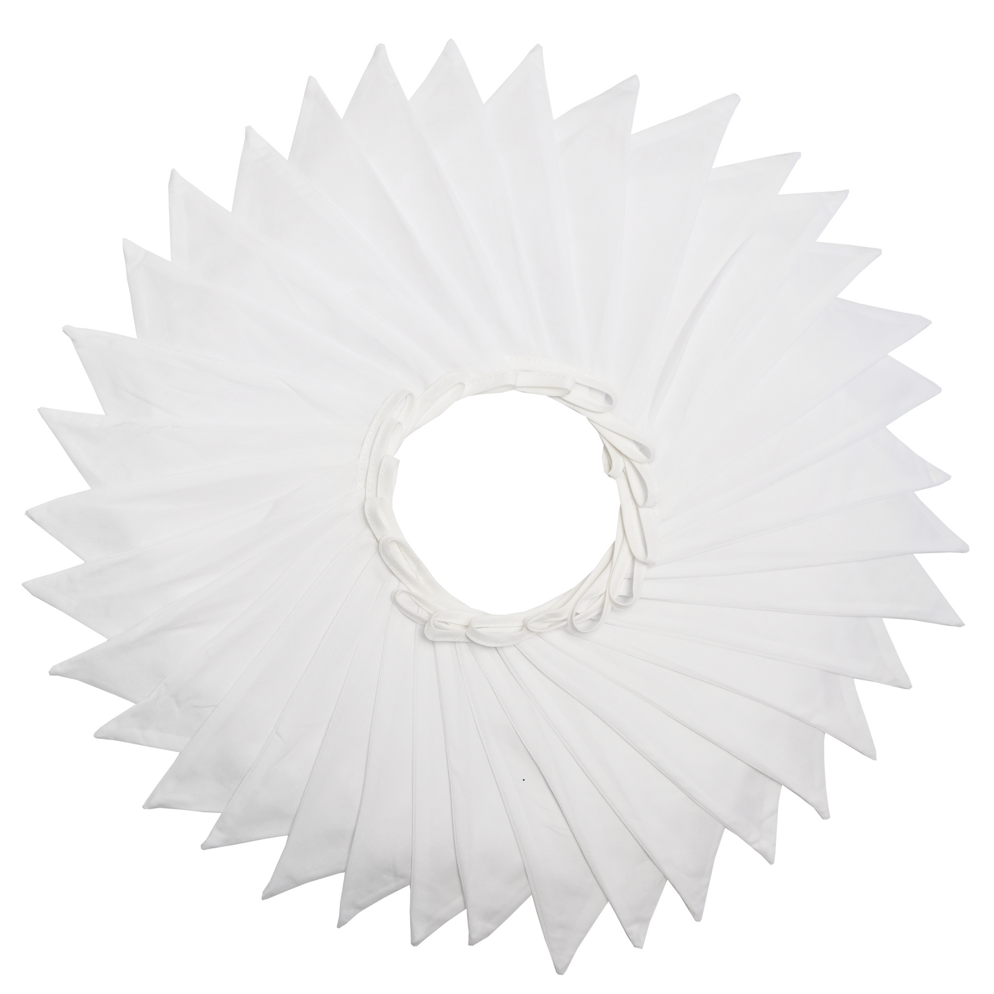 G2PLUS 36PCS Large White Fabric Bunting, Two Layer 10M Lovely Triangle Banner Garlands, 17X19CM Double Side White Large Cotton Pennants for Wedding Birthday Parties Ceremonies Bedrooms