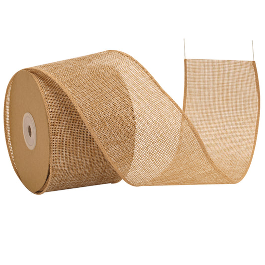 G2PLUS 8cm Wired Burlap Ribbon, Brown Wired Ribbon for Crafting,10m Hessian Wired Ribbon for Bows Making, Wired Ribbon for Gift Wrapping, Wide Wired Ribbon for Wreaths, Rustic Wedding Decoration